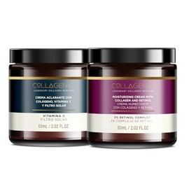 COLLAGENIC 2 Pack Cremas Faciales Da y Noche  Vitamina C, Retinol, Colgeno Hidrolizado, Filtros Solares  Aclarante con FPS  Hidratante  2 Cremas...   