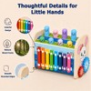 4-in-1 Wooden Hammering Toy with Xylophone, Clock and Gears, Ages