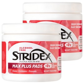Stridex Max Plus Pad 180g, 55 sheets, 2 units / 스트라이덱스 맥스 플러스 패드 180g, 55매입, 2개