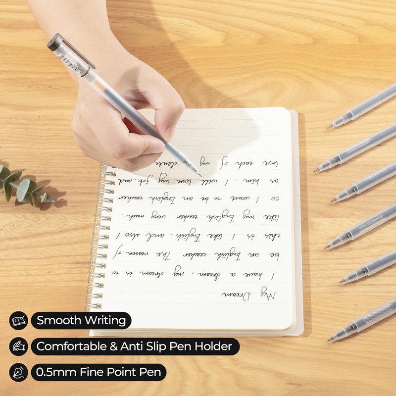 M&G 3 Pcs Gel Pens, 0.5mm Fine Point Pens, Large