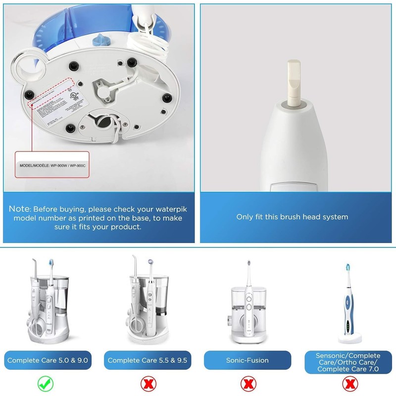 Replacement Toothbrush Heads for Waterpik Complete Care 5.0/9.0 (CC-01/WP-861), STRB-8WW,