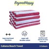 Beyond Happy Cabana Stripe Beach Towel, Pink Stripe, Giant Size