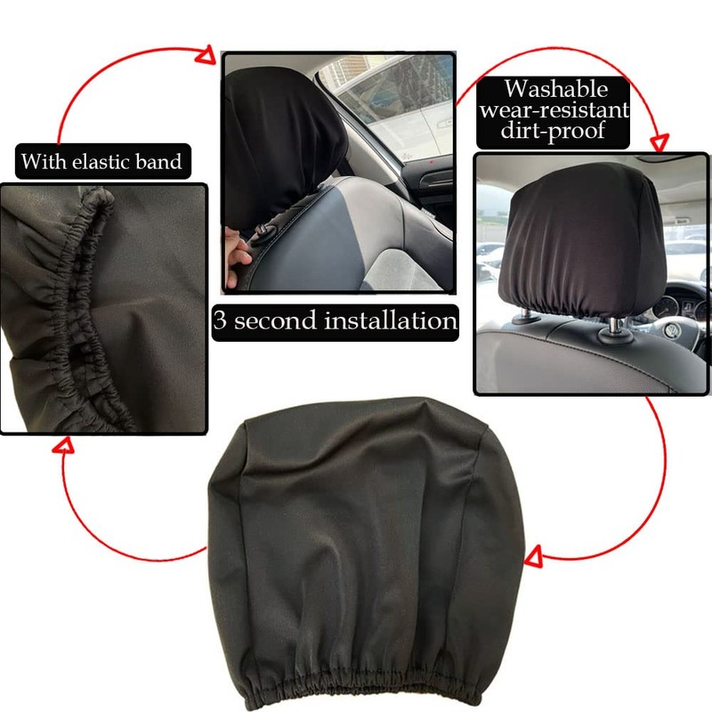 Imeisuit Car Seat Headrest Cover Soft Washable Dirt-proof Car Head