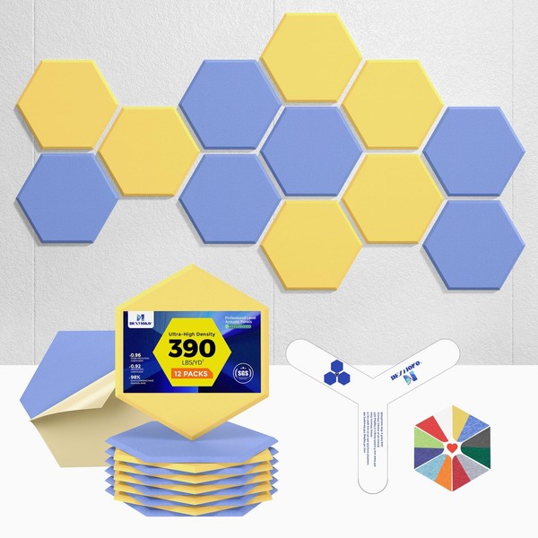 Dexmoko Self-Adhesive Acoustic Panels [390 lbs/yd³ Ultra-High Density], 2nd Generation