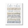 Stupell Industries Lake Rules Typography Rustic Vacation Cabin Sign, Design