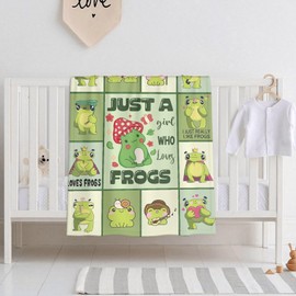 Frog Throw Blanket is Super Soft and Warm,The Lightweight Flannel Blanket is for All-Season Use,A Great Choice for Gifts 80"x60"for Adult