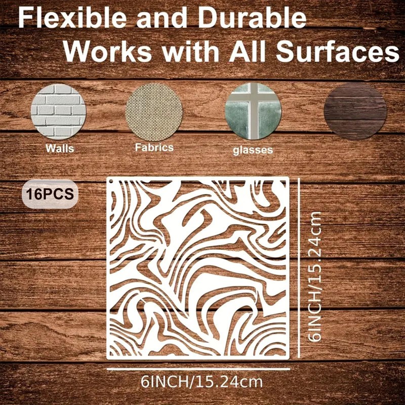 Calkkrer Pack of 16 Reusable Painting Stencils, Stencils for Painting