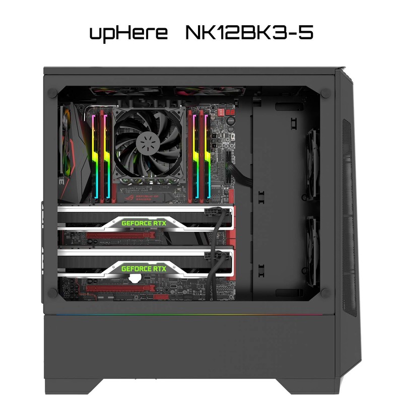 upHere NK12BK3-5 120mm PC Case Fan, Small 3 Pin and