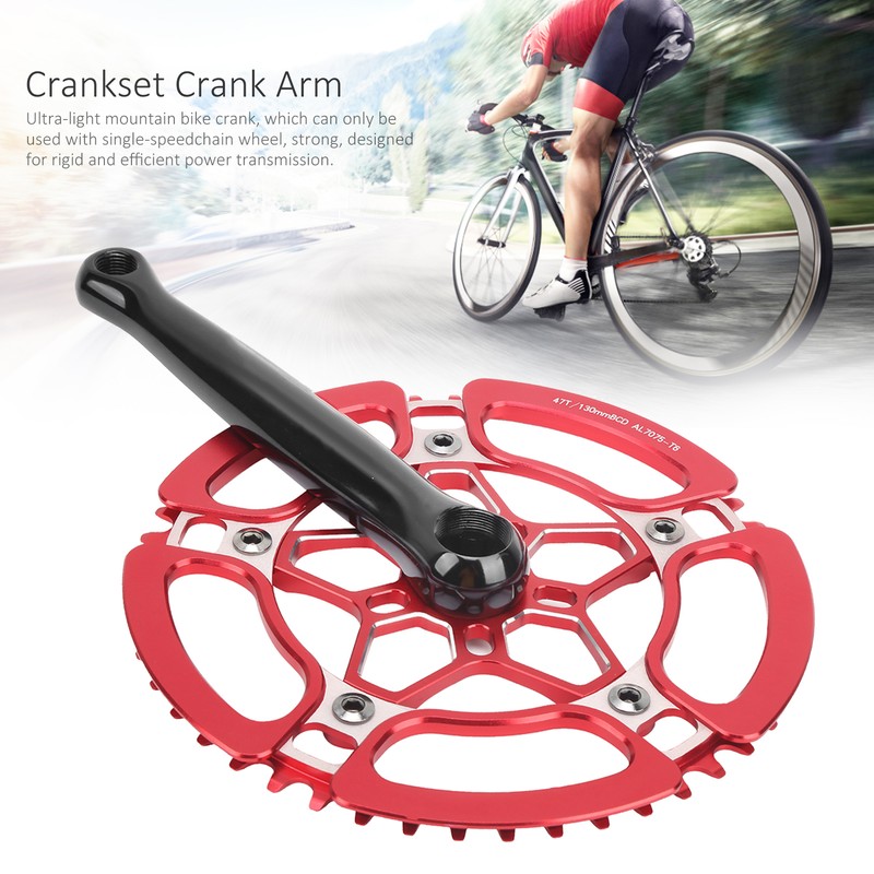 BCD130mm Bike Crankset Crank Arm Aluminium Alloy 47T Single Speed