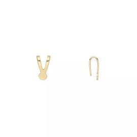 Platinum Bail, 100 Gold Plated Brass Pendant Bails with 3mm Pad with Flat Back Y Style