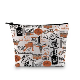 JYTAPP Country Music Makeup Bag Music Lover Gift Country Music Singer Cosmetic Bag with Zipper Western Rodeo Gift