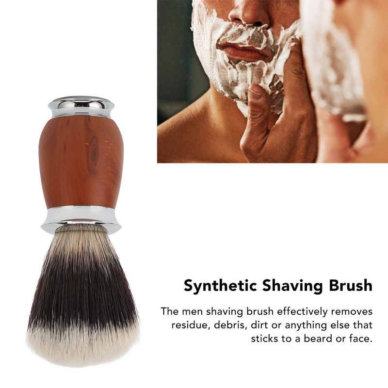 Nylon Men Shaving Brush with Wooden Handle Lightweight Soft for