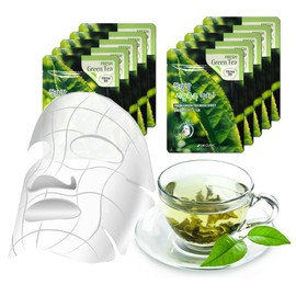 GWM 3W Green Tea High Adhesion Hot & Cold Mask Sheet 10 Sheets for Travel & Tanning