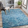Livabliss Janine Vintage Medallion Area Rug, 3'11" x 5'7",Teal Teal