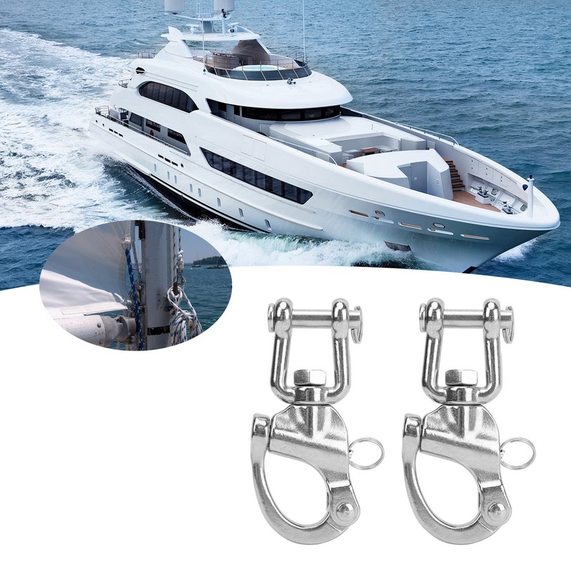 2PCS Snap Shackle 316 Stainless Steel Quick Release High Strength