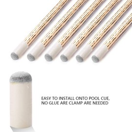 Dilwe - 100 puntas de billar, puntas suaves de repuesto de punta de billar, puntas de virola de billar (11 mm / 0.43 pulgadas)