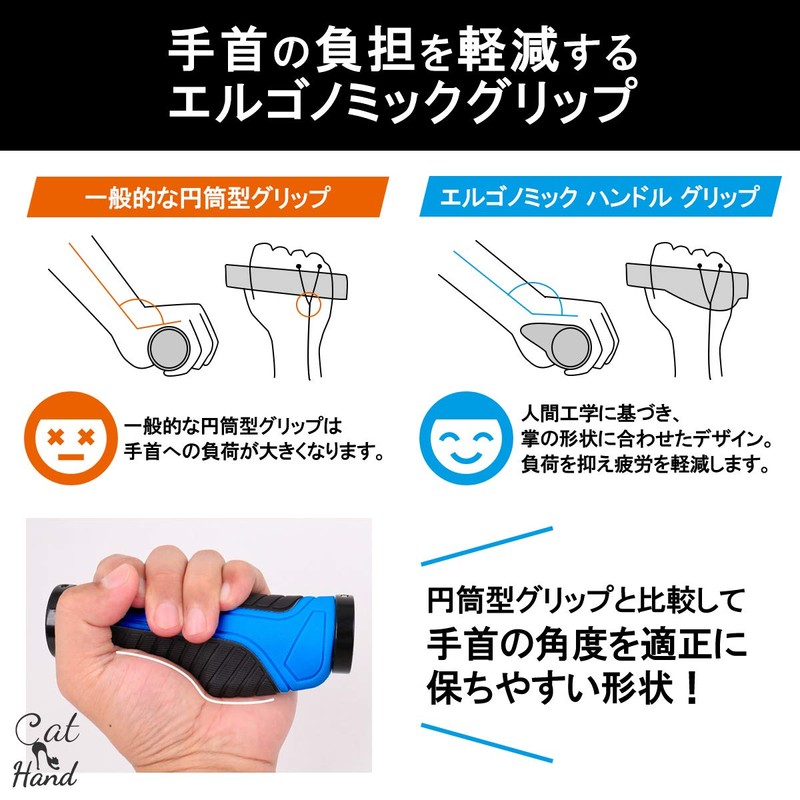 [Cat Hand] Cross Bike Grip, Bicycle Grip (Red)