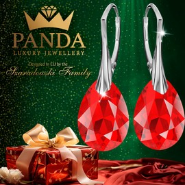 Earrings 925 Silver Hanging, Earrings Hanging with Crystals, Choose Jewellery for You, Bet on Silver Earrings in the Shape of a Pear, Silver, Crystal