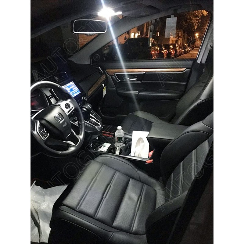 AUTOGINE 7 Piece White LED Interior Lights Kit for Honda