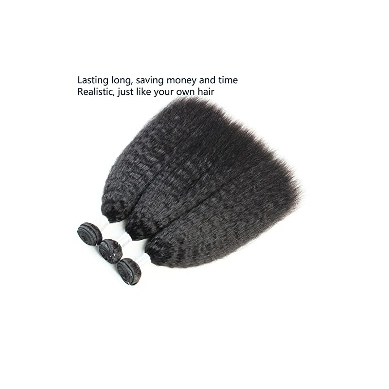 100% Cabello Humano Rizado Recto Paquetes Tejer Yaki Recto 3