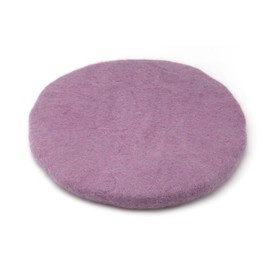 feelz Felt Cushion Seat Cushion Round Felt Various Pink Purple Berry Tones 100% Wool 35 cm Height 2-3 cm Handmade (Lilac)