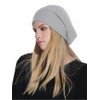 Prettystern Damen 100% Kaschmir-Wolle weich warm Cashmere Beanie Mütze hell-Grau