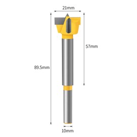 Meccion Carbide Forstner Drill Bit Wood Hole Cutter, Professional Woodworking Hole Saw Boring Bit (21mm)