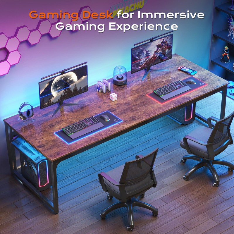 PRAISUN 78.7 X 29.5 Inch Computer Desk with Deeper Desktop,