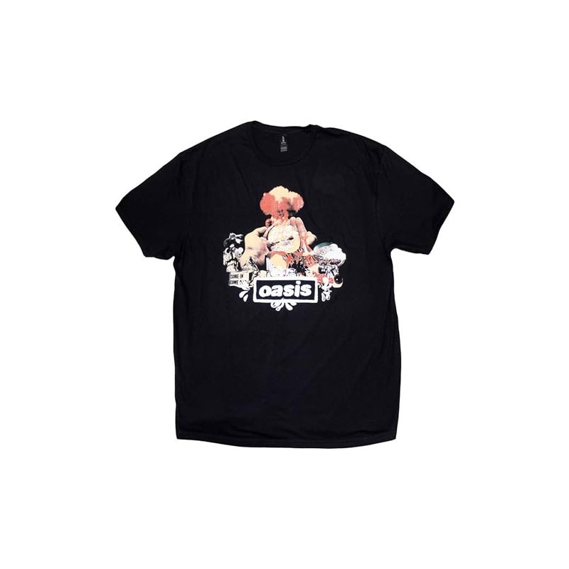 Men's Oasis Atomic Collage T-Shirt Medium Black