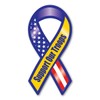 Magnet America Support Our Troops Blue & Yellow Mini Ribbon