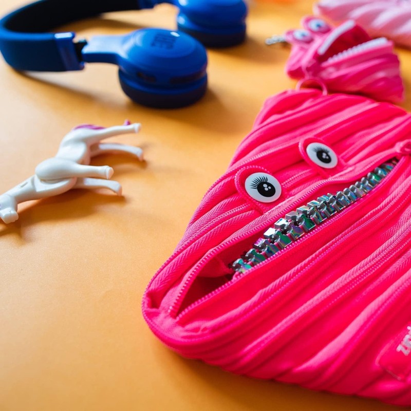 ZIPIT ZTMJ-GR-DY Grillz Big Pencil Case/Cosmetic Makeup Bag - Pink