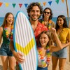 150 cm Inflatable Surfboard | Blow Up Pool Float, Tropical