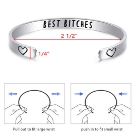 Best Friend Gift Friendship Bracelet Stainless Steel Best Bitchs Bracelet