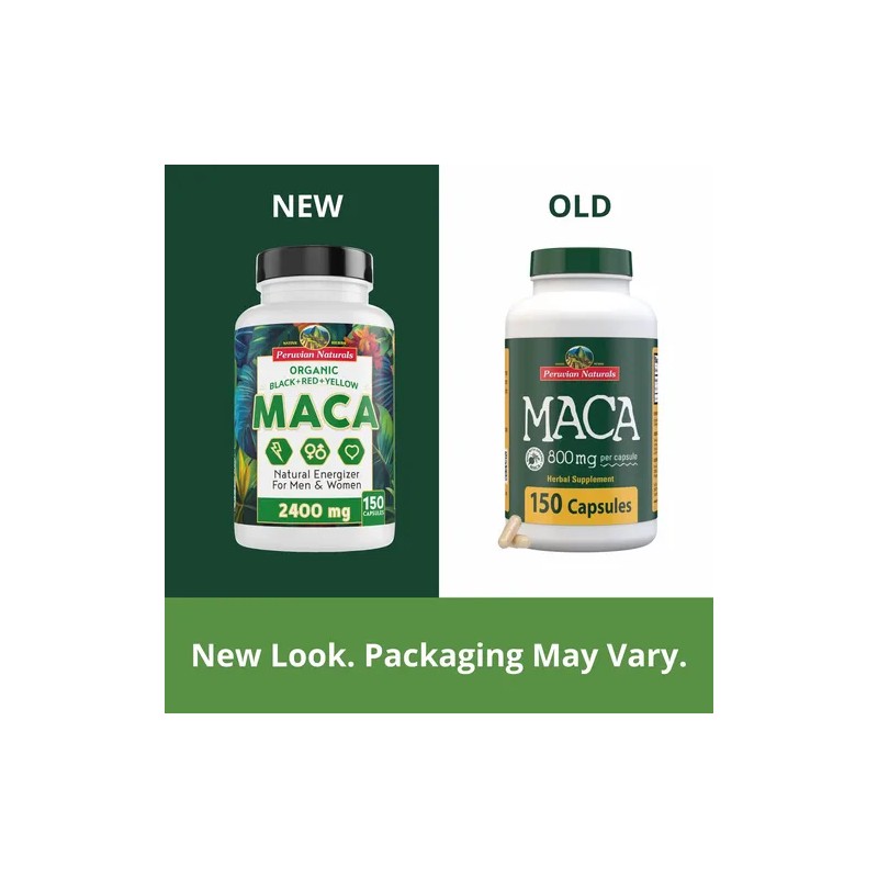 Peruvian Naturals Maca Orgánica 2400 Mg 150 C/u (paquete 2)
