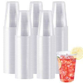 SIUQ 600 Pack 9 oz Plastic Cups, Clear Disposable Cups, Cold Party Drinking Cups, Clear Plastic Cups Bulk for Party, Picnic, BBQ, Wedding, Travel