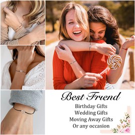 Jeka Friendship Gifts for Best Friends Women Love Knot BFF Matching Bracelets for 2 Graduation Long Distance Bridesmaid Birthday Christmas Jewelry Gifts for Female Daughter