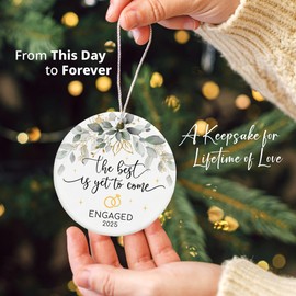 Engagement Gifts for Couples - The Best is Yet to Come Engaged 2025 Ceramic Ornament – Just Engaged Present Ideas for Newly Women, Bride to Be, Fiance, Friend, Daughter