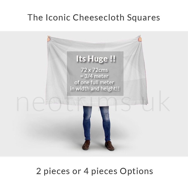 Muslin Cheese Cloth Fabric Pre Cut Packs for Food Kitchen