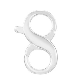 925 Sterling Silver Double Lobster Claw Clasp Converter Infinity Clasp for Necklace Bracelet