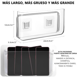 Soporte para Control de Remoto Pared, Porta Controles TV Pared, Grande, Desmontable, para Teléfono, Control Remoto, Cosméticos, Pequeños Artículos, para Estar, Habitación, Baño, Hogar, Oficina