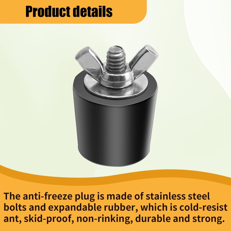 1 Inch Rubber Pool Plug with Stainless Steel Screws for