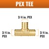 SUNGATOR 3/4 Inch PEX Tee Brass Crimp Fittings(12-Pack), 3/4" x