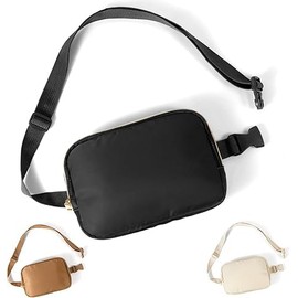 Bmzual Waterproof Anti-Theft Fanny Pack for Men & Women, Adjustable Nylon Waist Bag for Travel, Outdoor, Gym - Lightweight Crossbody Belt Bag with Multiple Pockets