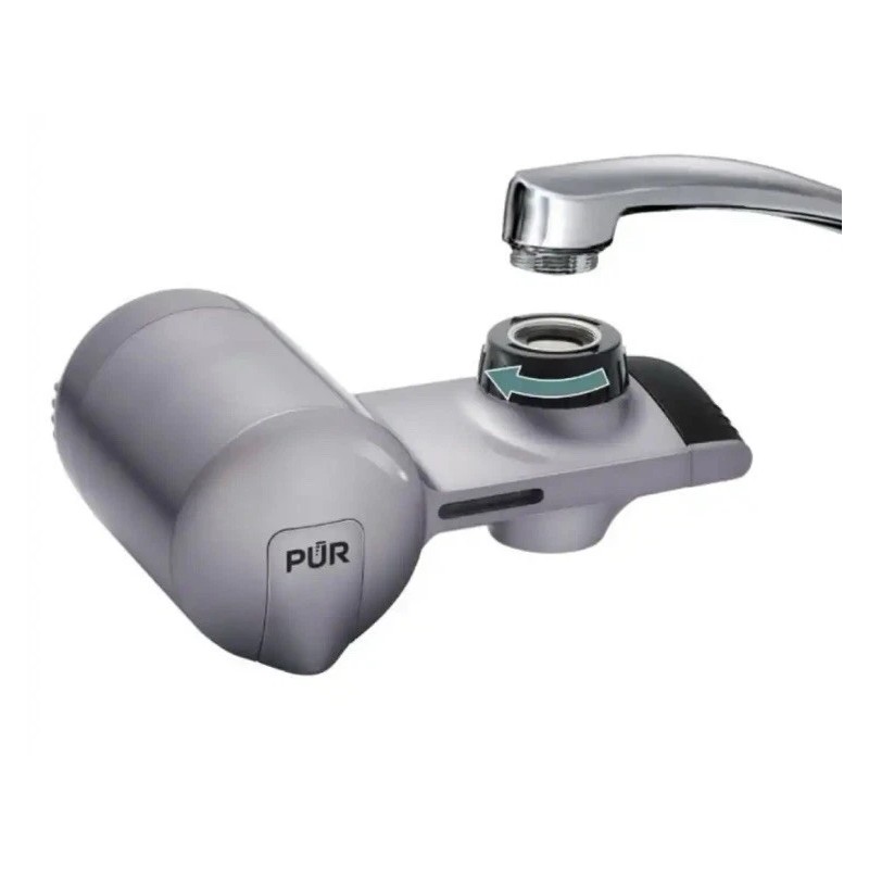 PUR Plus Faucet Water Filter in Metallic Gray