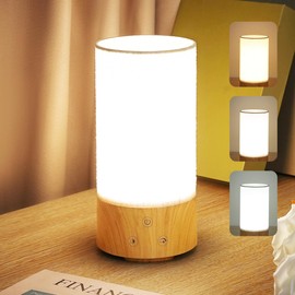 Caromolly Light Therapy Lamp, 10000 Lux Happy LED Light, Adjustable Color Temperature, Brightness & Memory Function, Full Spectrum Sunlight Lamp with Linen Shade for Office, Living Room, Bedroom