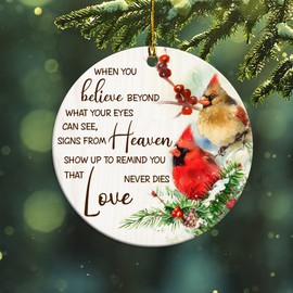 I Am Always with You Ornaments, adornos conmemorativos de Navidad, adornos de Navidad cardenal, adorno conmemorativo de Navidad (L7)