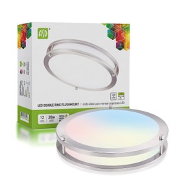 ASD 12 Inch Flush Mount Ceiling Light, 3000/4000/5000K Adjustable, 120-277V, LED Dimmable Close to Ceiling Light Fixture, 20W (160W Equivalent), 1400LM, Brushed Nickel, Energy Star, ETL