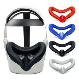 REQO VR Face Silicone Cover for Oculus Quest 2 Face Pad Cushion,Sweatproof Washable Light Blocking Quest 2 Headset Replacement Mask Accessories (Black)