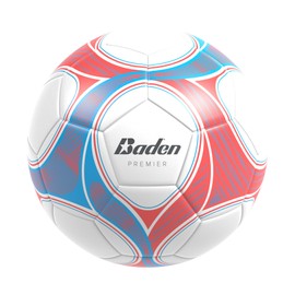 Baden Team Soccer Ball | High-Performance, Durable Construction for Training and Matches | Size 4 | White/Gray