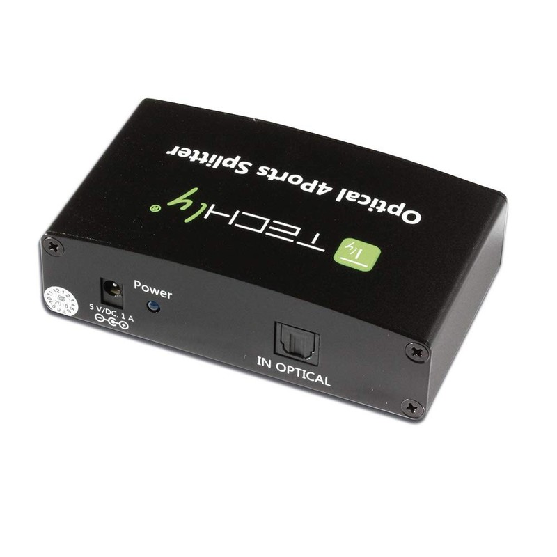Techly Splitter Digital Audio Splitter 4 Toslink Ports, (IDATA TOS-)